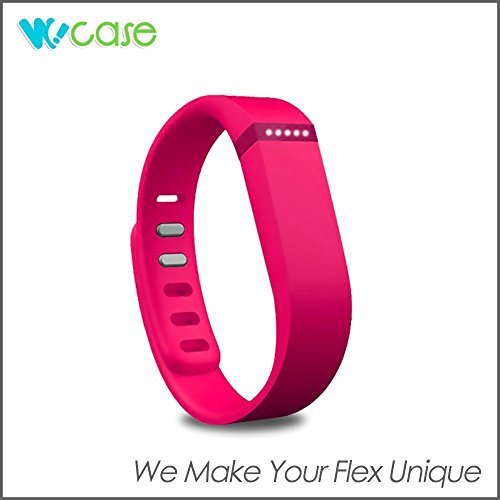 WOCASE Vervangende accessoire Fitbit Flex Polsband Armband (Roze, Groter) met Bevestigingsmiddel voor Fitbit Flex Activiteit en Slaap Tracker (One Band+ One Fastener)