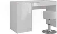 Vicco Sherry Kaptafel – 119.8 cm met kruk Wit/wit hoogglans