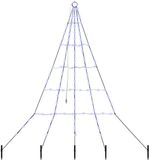 vidaXL LED Kerstboom met Grondspikes Blauw 182 cm Metaal