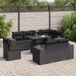 Maison Exclusive - Ensemble de meubles de jardin 9 pièces avec canapé et coussins, noir, en polyrotin