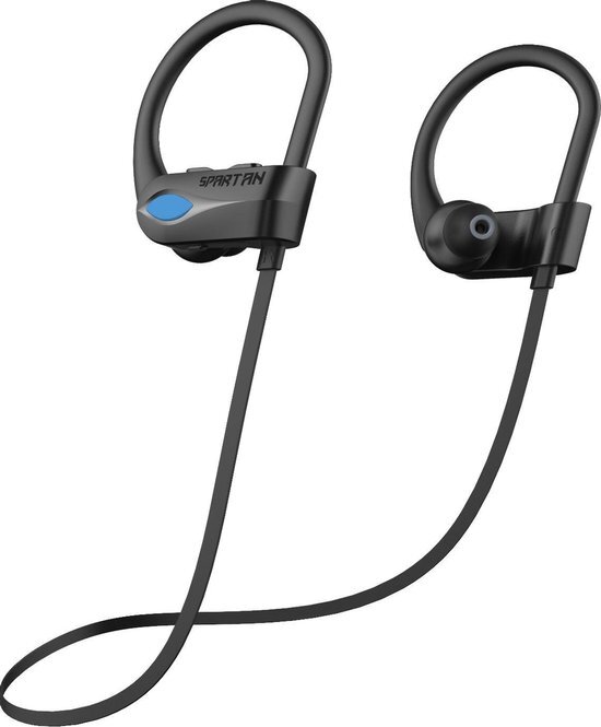 EarHackz Â Spartan Draadloze In ear Bluetooth Sport Oordopjes Headset Koptelefoon Voor hardlopen of fitness Zwartblauw