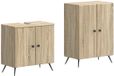 vidaXL - 2-delige - Badkamerkast - Set - BREDA - Sonoma - Eiken - Bewerkt - hout