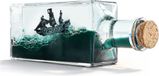MikaMax Unsinkable Pirateship - Navire de pirates insubmersible - Décoration - Décoration de bureau - Maquette de navire - Navire en bouteille - 17 x 4,2 x 6,2 cm