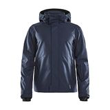 Craft Mountain-jas voor heren, winterjas, S, dark navy melange, wind- en waterdicht, hoge kraag en afneembare capuchon, waterdichte regenjas voor heren, ski-jack voor heren