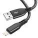Moxie câble de recharge nylon tressé USB vers Lightning 1,2 mètre noir