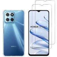 Phonillico® Schokbestendig hoesje voor Honor 70 LITE en 2 Tempered Glasses