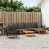vidaXL - 7-delige Massief Acaciahout & Touw Tuinbank Naturel