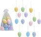 Season Deco Paaseieren Paastakken hangdecoratie - 12x - Pasen - kleurenmix met stippen - 6 cm - Paasversiering