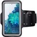 Phonillico® Zwarte sportarmband compatibel Samsung A10/A20/A40/A41/S10/S20/S21 5G/S22 5G - Verstelbare bescherming Hardlopen Sport Gym