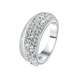 Lucardi Dames Ring met kristal - Ring - Cadeau - Staal - Zilverkleurig