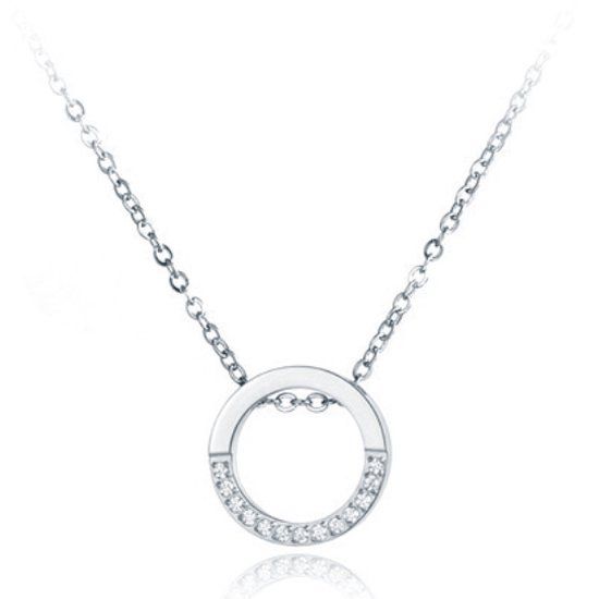 Cilla Jewels Dames ketting Edelstaal Zircon Circle