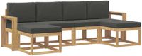vidaXL - Bank loungeset - 6 zitplekken - Wit en antracietkleurig - Polyester