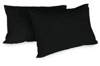 Zer0bed, Paar kussenslopen van katoen, 52 x 80 cm, zwart, 2 stuks, effen, 100% katoen, kussens voor bed, hotelsluiting