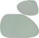 Zeller Lederlook 6x placemats mintgroen 34 x 42 cm + 6x glazen onderzetters 10 x 12 cm - Complete set
