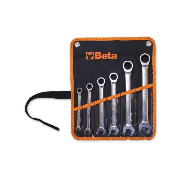 Beta 141/B6 Set van ratelringsteeksleutels | platte uitvoering | in etui - 001410066