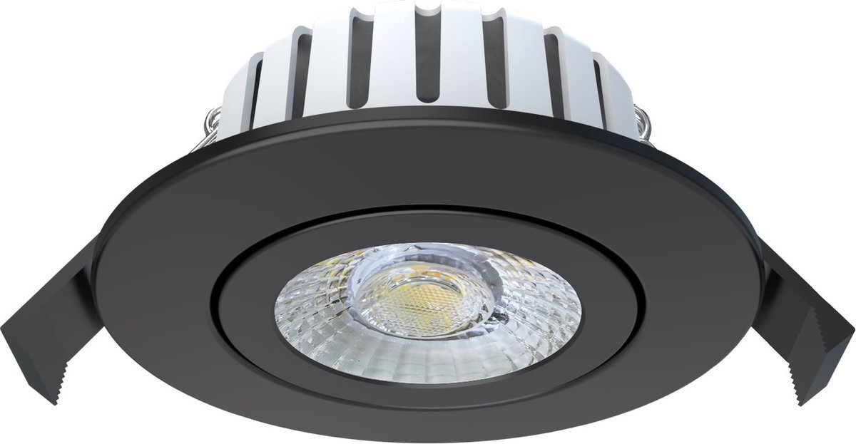 LEDVION Dimbare LED Inbouwspot Zwart - IP65 - 7W - CCT - - Geschikt voor de Badkamer