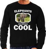 Bellatio Decorations Elephants are serious cool Sweater Zwart Heren