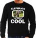 Bellatio Decorations Elephants are serious cool Sweater Zwart Heren