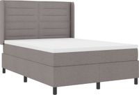 vidaXL Boxspringbed met kussens en hoofdbord, taupe, 190 x 140 cm, stof