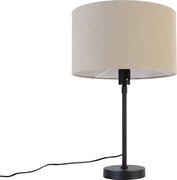 QAZQA parte stof - Design Tafellamp met kap - 1 lichts - H 68 cm - Zwart - Woonkamer | Slaapkamer | Keuken