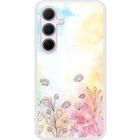 Samsung Galaxy A55 Watercolor flowers Verstevigd hoesje met sublimatie bedrukking