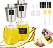 Behiruch 2-delige olieverstuiver voor bakolie, glazen 2x200 ml olieverstuiverfles