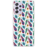 Samsung Beschermende siliconen case compatibel met Galaxy A72 4G Peacock Feather