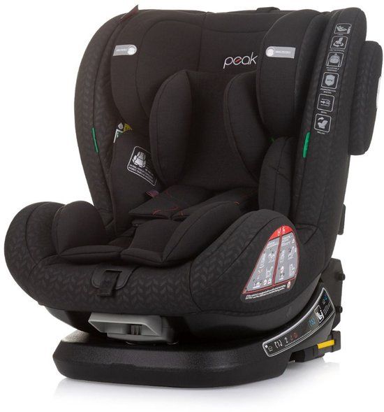 Chipolino Peak i-Size Autostoel 40-150 cm - Isofix - 360° - Obsidian Zwart