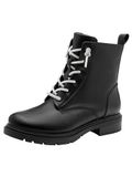 Marco Tozzi Dames Enkellaarsje 2-25224-45 Zwart Synthetisch Blokhak Ritssluiting/Veters