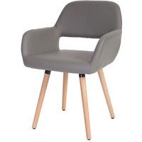Générique Eetkamerstoel HWC-A50 II, keukenstoel, retro jaren 50 design ~ kunstleer, grijs, lichte poten