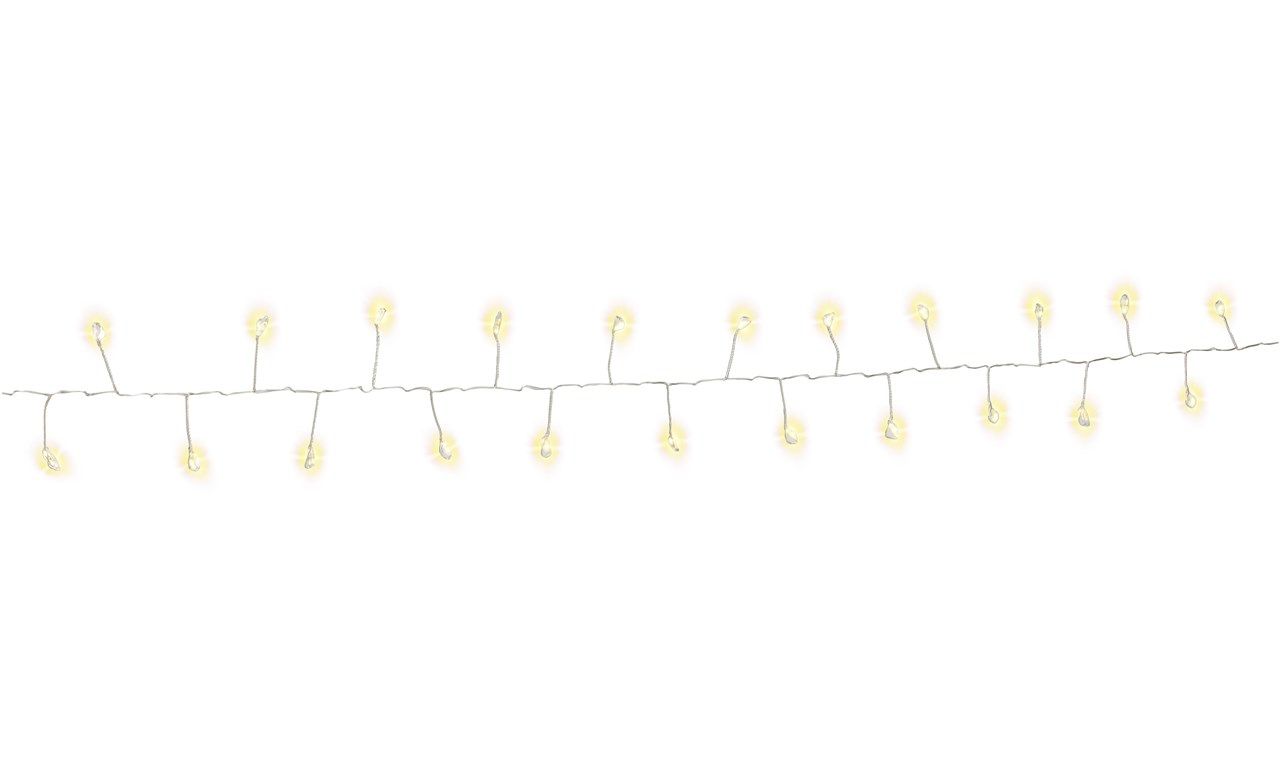 Goobay 50 LED Fairy Lights - Green/Silver - Warm White - Battery Powered