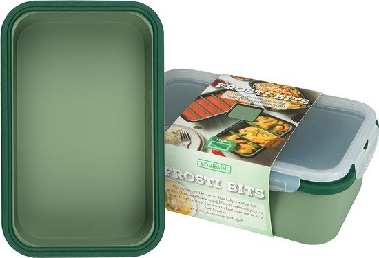 Bourgini Frosti Bits – Diepvriesbakjes set – 2 Siliconen Meal Prep Bakjes – 1400ml Voordeelset – BPA-vrij