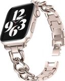 Strap-it luxe stalen horlogeband - sterrenlicht / starlight - Chain schakel bandje voor Apple Watch 44mm / 45mm / 46mm / 49mm