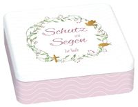 Geschenkset Butzon & Bercker Geschenkset zur Taufe mit zauberhaft bedruckter Metalldose, wattiertem Geschenkbuch, Porzellan-Relief mit Band & Glasfläschchen für Taufwasser