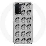 Maniacase Hoesje voor Oppo A74 Standbeeld grijze achtergrond