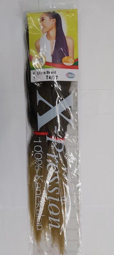 X-PRESSION - ULTRA BRAID SYNTHETISCH VLECHTHAAR NUMMER T4/27 - Bruin/Donkerblond - 150 cm