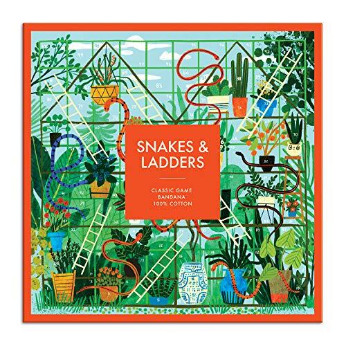 Galison Snakes And Ladders Classic Game dobbelspel inclusief bandana