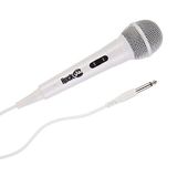 RockJam Karaoke microfoon bedrade unidirectionele dynamische microfoon met drie meter snoer - wit