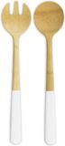 Pebbly Saladebestek, Bamboe, Wit, 31 cm
