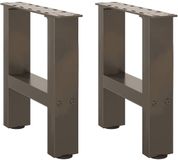 vidaXL Salontafelpoten naturel staal 2 stuks 40x(30-31) cm