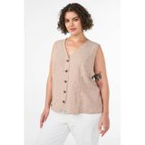 Zizzi Linnen Gilet Beige