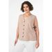 Zizzi Linnen Gilet Beige