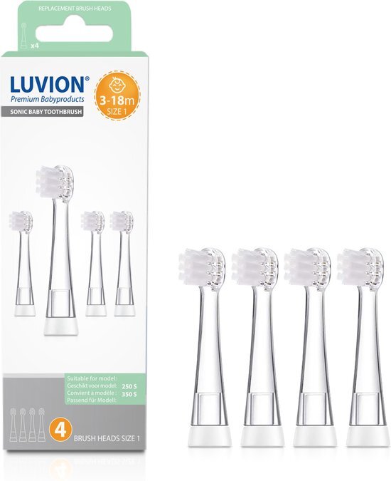 Luvion Opzetborstel - Set 4 stuks - geschikt voor baby's van 3 tot 18 maanden
