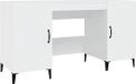 Bureau 140x50x75 cm bois bois blanc laqué brillant