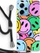 Case Company® - Xiaomi Redmi Note 12 Pro+ Hoesje met Koord - Smiley N°1 - Zwart - TPU