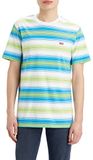 Levi's Men's T-Shirt Ss Original Housemark Tee - Fizzy Stripe Swedish Blue - S