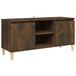 VidaXL meuble TV avec pieds en bois 103,5x35x50 cm chêne fumé