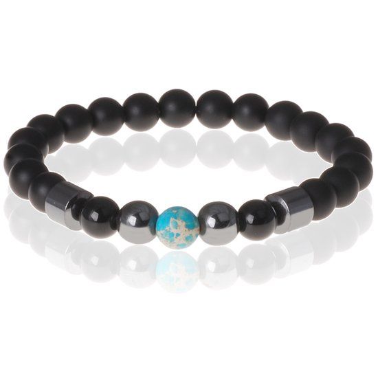 Memphis Accessories Heren kralen armband Lucky Stone Turquoise