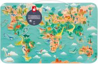 Janod Dino Magneetbord - 50 Dinosaurusmagneten Wereldkaart