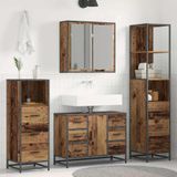 Maison Exclusive - Ensemble d'accessoires de salle de bain, 4 pièces. Fabriqué en bois recyclé et fibre de bois